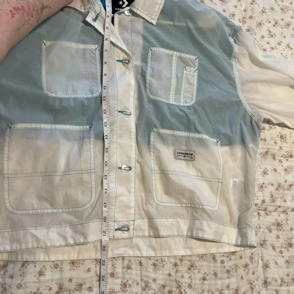 Converse White and Teal Windbreaker